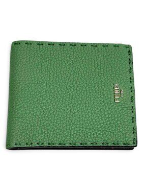 Fendi Selleria Bifold Logo Leather Compact Wallet